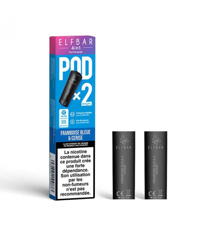 Cartouches EB 4in1 Framboise Bleue & Cerise (x2) - Elfbar